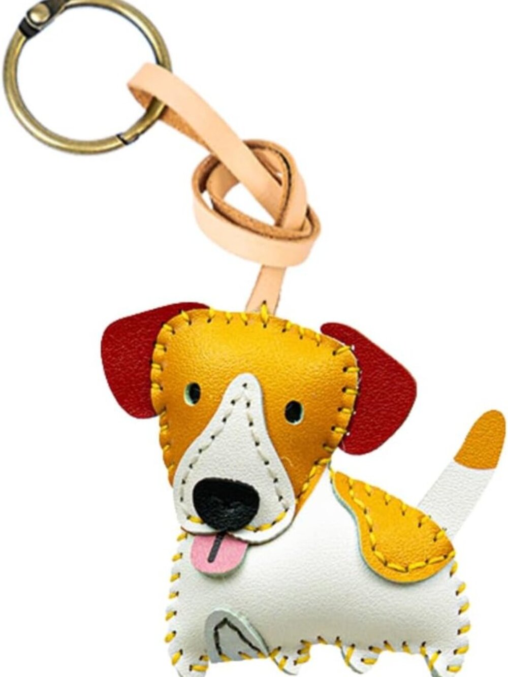 Adorable Leather Dog Bag Charm - Unique Keychain for Purses & Backpacks, Perfect